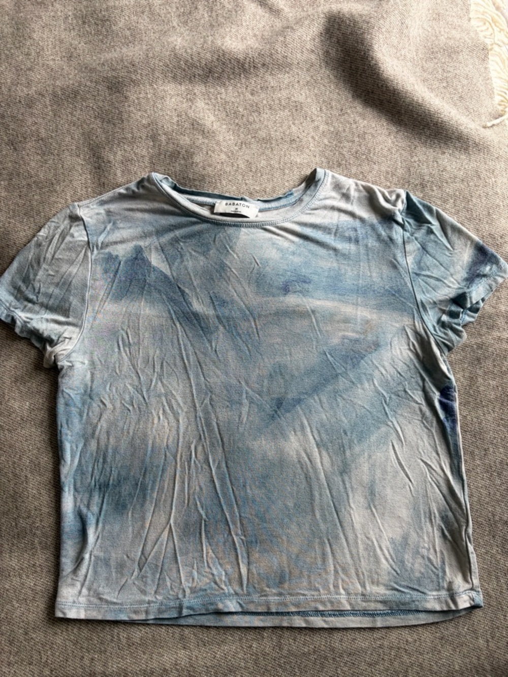 Aritzia Pale Blue Tie-Dye Short Sleeve Tee